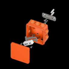 Коробка огнестойкая E45 100x100x50мм с клеммниками 5 полюсов 0,5-10мм2 IP55 HF EKF