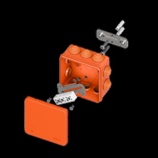 Коробка огнестойкая E45 100x100x50мм с клеммниками 5 полюсов 0,5-6мм2 IP55 HF EKF