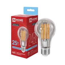 Лампа светодиодная LED-A65-deco 25Вт 230В Е27 6500К 2480Лм прозрачная IN HOME 4690612063195
