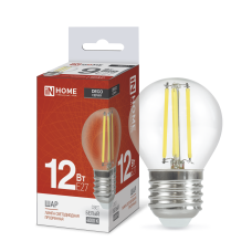 Лампа светодиодная LED-ШАР-deco 12Вт 230В Е27 4000К 1350Лм прозрачная IN HOME 4690612053691