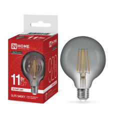 Лампа светодиодная LED-GL95-deco smoky 11Вт 230В E27 4000K 920Лм 95мм дымчатая IN HOME 4690612056050
