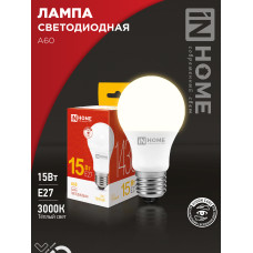 Лампа светодиодная LED-A60-VC 15Вт 230В Е27 3000К 1430Лм IN HOME 4690612020266