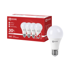 Лампа светодиодная LED-A65-VC 4PACK 30Вт 230В Е27 4000К 2850Лм (4шт./упак) IN HOME 4690612066882