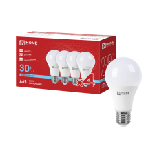 Лампа светодиодная LED-A65-VC 4PACK 30Вт 230В Е27 6500К 2850Лм (4шт./упак) IN HOME 4690612066899