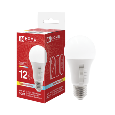 Лампа светодиодная LED-A60-VC 12Вт 230В Е27 1200Лм 3ССТ 3000/4000/6500К с переключателем на лампе IN HOME 4690612067520