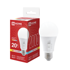Лампа светодиодная LED-A60-VC 20Вт 230В Е27 2000Лм 3ССТ 3000/4000/6500К с переключателем на лампе IN HOME 4690612067544