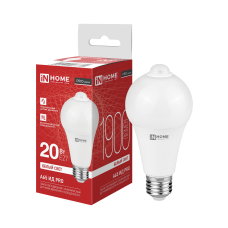 Лампа светодиодная LED-A65 ИД-PRO 20Вт 230В Е27 4000К 1900Лм 5м 35сек с инфракрасным датчиком и датчиком освещенности IN HOME 4690612067810