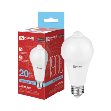 Лампа светодиодная LED-A65 ИД-PRO 20Вт 230В Е27 6500К 1900Лм 5м 35сек с инфракрасным датчиком и датчиком освещенности IN HOME 4690612067827