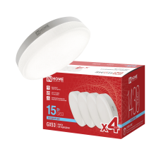 Лампа светодиодная LED-GX53-VC 4PACK 15Вт 230В 6500К 1430Лм (4шт./упак.) IN HOME 4690612066806