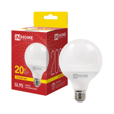 Лампа светодиодная LED-GL95-VC 20Вт 230В Е27 3000К 2000Лм 95мм IN HOME 4690612063973