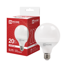 Лампа светодиодная LED-GL95-VC 20Вт 230В Е27 4000К 2000Лм 95мм IN HOME 4690612063980
