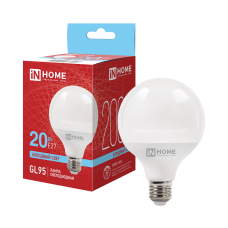 Лампа светодиодная LED-GL95-VC 20Вт 230В Е27 6500К 2000Лм 95мм IN HOME 4690612063997