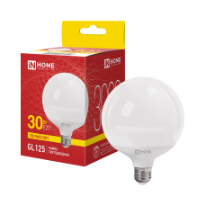Лампа светодиодная LED-GL125-VC 30Вт 230В Е27 3000К 3000Лм 125мм IN HOME 4690612064000
