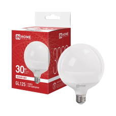 Лампа светодиодная LED-GL125-VC 30Вт 230В Е27 4000К 3000Лм 125мм IN HOME 4690612064017
