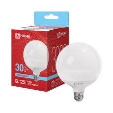 Лампа светодиодная LED-GL125-VC 30Вт 230В Е27 6500К 3000Лм 125мм IN HOME 4690612064024