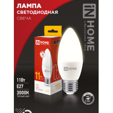 Лампа светодиодная LED-СВЕЧА-VC 11Вт 230В Е27 3000К 1050Лм IN HOME 4690612020488 Лампа светодиодная LED-СВЕЧА-VC 11Вт 230В Е27 3000К 1050Лм IN HOME 4690612020488
