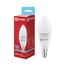 Лампа светодиодная LED-СВЕЧА-VC 18Вт 230В E14 6500K 1620Лм IN HOME 4690612065311 Лампа светодиодная LED-СВЕЧА-VC 18Вт 230В E14 6500K 1620Лм IN HOME 4690612065311