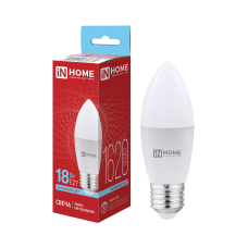 Лампа светодиодная LED-СВЕЧА-VC 18Вт 230В E27 6500K 1620Лм IN HOME 4690612065335 Лампа светодиодная LED-СВЕЧА-VC 18Вт 230В E27 6500K 1620Лм IN HOME 4690612065335