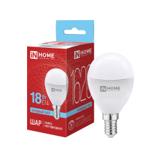 Лампа светодиодная LED-ШАР-VC 18Вт 230В E14 6500K 1620Лм IN HOME 4690612065373