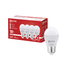 Лампа светодиодная LED-ШАР-VC 4PACK 18Вт 230В Е27 4000К 1620Лм (4шт./упак) IN HOME 4690612066776
