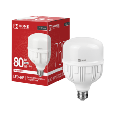Лампа светодиодная LED-HP-PRO 80Вт 230В E27 с адаптером Е40 4000К 7600Лм IN HOME 4690612066905