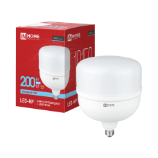 Лампа светодиодная LED-HP-PRO 200Вт 230В E27 с адаптером Е40 6500К 19150Лм IN HOME 4690612066547