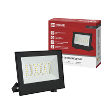 Прожектор светодиодный СДО-7 50Вт 230В 4000К IP65 черный IN HOME 4690612055145