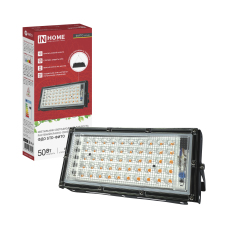 Прожектор светодиодный ФДО STD-ФИТО красно-синий спектр 50Вт IP65 черный IN HOME 4690612065045