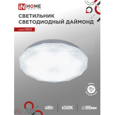 Светильник светодиодный серии DECO ДАЙМОНД 48Вт 230В 6500К 4320Лм 380х55мм IN HOME 4690612038681