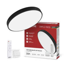 Светильник светодиодный SCANDY SIMPLE-95RCB 95Вт 230В 3000-6500K 7600Лм 400x50мм с пультом ДУ черный IN HOME 4690612062112 Светильник светодиодный SCANDY SIMPLE-95RCB 95Вт 230В 3000-6500K 7600Лм 400x50мм с пультом ДУ черный IN HOME 4690612062112