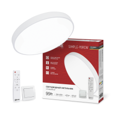 Светильник светодиодный SCANDY SIMPLE-95RCW 95Вт 230В 3000-6500K 7600Лм 400x50мм с пультом ДУ белый IN HOME 4690612062105 Светильник светодиодный SCANDY SIMPLE-95RCW 95Вт 230В 3000-6500K 7600Лм 400x50мм с пультом ДУ белый IN HOME 4690612062105
