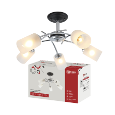 Люстра под лампу AURA NEST-5E27-CH 5хЕ27 матовый плафон хромированный корпус IN HOME 4690612065137 Люстра под лампу AURA NEST-5E27-CH 5хЕ27 матовый плафон хромированный корпус IN HOME 4690612065137