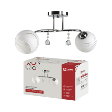 Люстра под лампу AURA PERLA-WH-2E27 2хЕ27 матовый плафон хромированный корпус IN HOME 4690612064116 Люстра под лампу AURA PERLA-WH-2E27 2хЕ27 матовый плафон хромированный корпус IN HOME 4690612064116