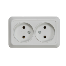 Розетка двойная BOLLETO белая накладная 7102 IN HOME 4680005959822