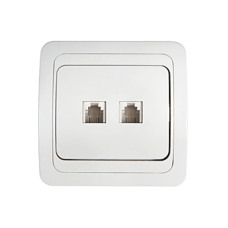 Розетка компьютерная двойная RJ-45 CLASSICO белая 2136 IN HOME 4690612018300