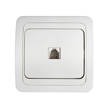 Розетка компьютерная одинарная RJ-45 CLASSICO белая 2131 IN HOME 4690612034263