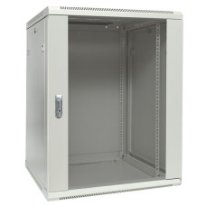 Шкаф настенный 19" TERACOM PRO 15U 600x600 мм дверь стеклянная с замком-ручкой серый