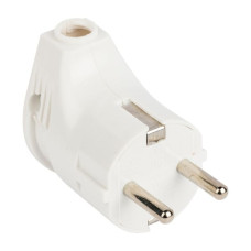 Вилка угловая с/з бел. 16А 250В EKF