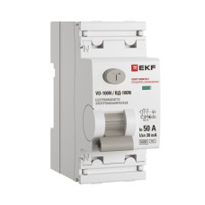 Выключатель дифференциального тока ВД-100N 2P 50А 30мА тип AC эл-мех 6кА PROXIMA EKF