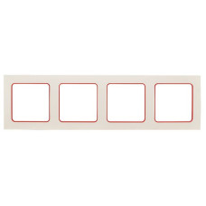 Стокгольм Рамка 4-местная белая с линией цвета красный EKF PROxima