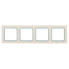 Стокгольм Рамка 4-местная белая с линией цвета синий EKF PROxima