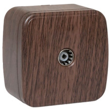 Розетка TV 1-местная ОП Минск 75Ом 5-862МГц тёмное дерево EKF