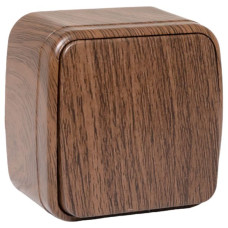 Выключатель 1-клавишный ОП Минск 10А тёмное дерево EKF