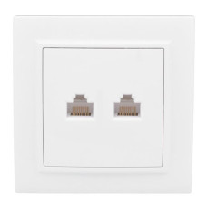 Розетка RJ-45 2-местная СП Минск белая EKF