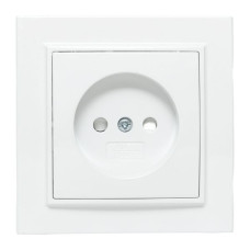 Минск Розетка 1-местная СП без заземления, 10 А, с защ.штор., белая EKF Basic