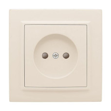 Розетка 1-мест. СП б/з 10 А с защ. штор. бежевый Минск EKF