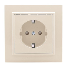 Розетка 1-мест. СП с/з 16А бежевый с защ. штор. Минск EKF