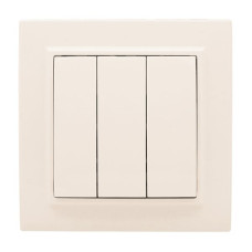 Выключатель 3-кл. СП 10А бежевый Минск EKF