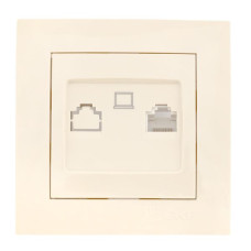 Валенсия розетка компьютерная RJ-45 1-местная кремовая EKF PROxima