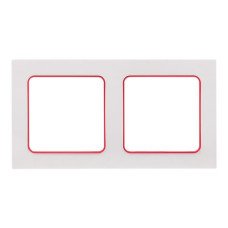 Стокгольм Рамка 2-местная белая с линией цвета красный EKF PROxima